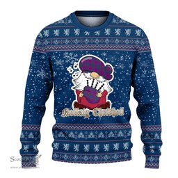Scottish Wardlaw Modern Clan Christmas Family Tartan Ugly Sweater with Funny Gnome Playing Bagpipes Scottish Plaid Tartan Plaid - ScotsTee - scotstee.com