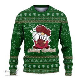Scottish Stuart of Bute Clan Christmas Family Tartan Ugly Sweater with Funny Gnome Playing Bagpipes Scottish Plaid Tartan Plaid - ScotsTee - scotstee.com