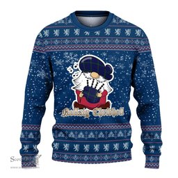 Scottish Weir Clan Christmas Family Tartan Ugly Sweater with Funny Gnome Playing Bagpipes Scottish Plaid Tartan Plaid - ScotsTee - scotstee.com