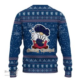 Scottish Weir Clan Christmas Family Tartan Ugly Sweater with Funny Gnome Playing Bagpipes Scottish Plaid Tartan Plaid - ScotsTee - scotstee.com