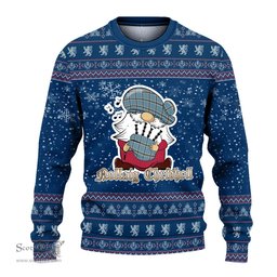 Scottish Thomson Clan Christmas Family Tartan Ugly Sweater with Funny Gnome Playing Bagpipes Scottish Plaid Tartan Plaid - ScotsTee - scotstee.com