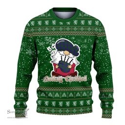 Scottish Strachan Clan Christmas Family Tartan Ugly Sweater with Funny Gnome Playing Bagpipes Scottish Plaid Tartan Plaid - ScotsTee - scotstee.com
