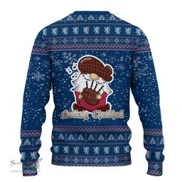 Scottish Tyrone County Ireland Clan Christmas Family Tartan Ugly Sweater with Funny Gnome Playing Bagpipes Scottish Plaid Tartan Plaid - ScotsTee - scotstee.com
