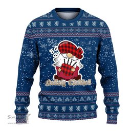 Scottish Wemyss Modern Clan Christmas Family Tartan Ugly Sweater with Funny Gnome Playing Bagpipes Scottish Plaid Tartan Plaid - ScotsTee - scotstee.com