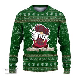 Scottish Spens Clan Christmas Family Tartan Ugly Sweater with Funny Gnome Playing Bagpipes Scottish Plaid Tartan Plaid - ScotsTee - scotstee.com