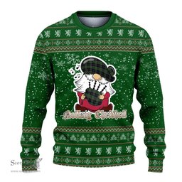 Scottish Webster Clan Christmas Family Tartan Ugly Sweater with Funny Gnome Playing Bagpipes Scottish Plaid Tartan Plaid - ScotsTee - scotstee.com