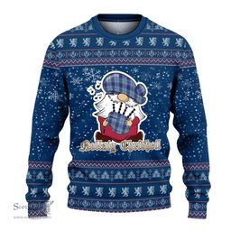 Scottish Traynor Clan Christmas Family Tartan Ugly Sweater with Funny Gnome Playing Bagpipes Scottish Plaid Tartan Plaid - ScotsTee - scotstee.com