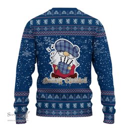 Scottish Traynor Clan Christmas Family Tartan Ugly Sweater with Funny Gnome Playing Bagpipes Scottish Plaid Tartan Plaid - ScotsTee - scotstee.com