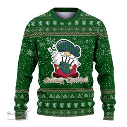 Scottish Stirling Clan Christmas Family Tartan Ugly Sweater with Funny Gnome Playing Bagpipes Scottish Plaid Tartan Plaid - ScotsTee - scotstee.com