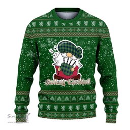 Scottish Swinton Clan Christmas Family Tartan Ugly Sweater with Funny Gnome Playing Bagpipes Scottish Plaid Tartan Plaid - ScotsTee - scotstee.com