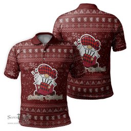 Scottish Abernethy Clan Christmas Family Tartan Polo Shirt with Funny Gnome Playing Bagpipes Scottish Plaid Tartan Plaid - ScotsTee - scotstee.com