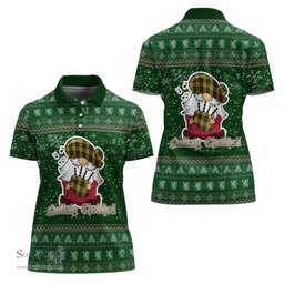 Scottish Barclay Dress Clan Christmas Family Tartan Polo Shirt with Funny Gnome Playing Bagpipes Scottish Plaid Tartan Plaid - ScotsTee - scotstee.com