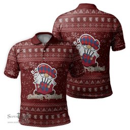 Scottish Blane Clan Christmas Family Tartan Polo Shirt with Funny Gnome Playing Bagpipes Scottish Plaid Tartan Plaid - ScotsTee - scotstee.com