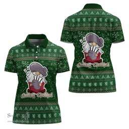 Scottish Boswell Clan Christmas Family Tartan Polo Shirt with Funny Gnome Playing Bagpipes Scottish Plaid Tartan Plaid - ScotsTee - scotstee.com