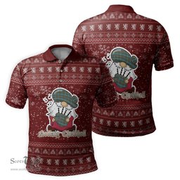 Scottish Brisbane modern Clan Christmas Family Tartan Polo Shirt with Funny Gnome Playing Bagpipes Scottish Plaid Tartan Plaid - ScotsTee - scotstee.com