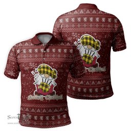 Scottish Barclay Dress Modern Clan Christmas Family Tartan Polo Shirt with Funny Gnome Playing Bagpipes Scottish Plaid Tartan Plaid - ScotsTee - scotstee.com