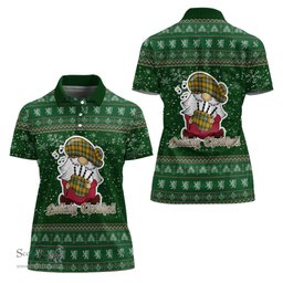 Scottish Essex County Canada Clan Christmas Family Tartan Polo Shirt with Funny Gnome Playing Bagpipes Scottish Plaid Tartan Plaid - ScotsTee - scotstee.com