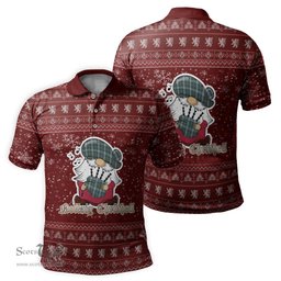 Scottish Alexander of Menstry Hunting Clan Christmas Family Tartan Polo Shirt with Funny Gnome Playing Bagpipes Scottish Plaid Tartan Plaid - ScotsTee - scotstee.com