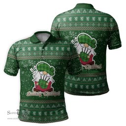 Scottish Clephan Clan Christmas Family Tartan Polo Shirt with Funny Gnome Playing Bagpipes Scottish Plaid Tartan Plaid - ScotsTee - scotstee.com