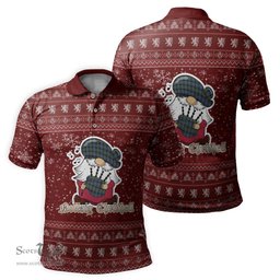 Scottish Cameron of Erracht Ancient Clan Christmas Family Tartan Polo Shirt with Funny Gnome Playing Bagpipes Scottish Plaid Tartan Plaid - ScotsTee - scotstee.com