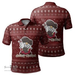 Scottish Douglas Ancient Dress Clan Christmas Family Tartan Polo Shirt with Funny Gnome Playing Bagpipes Scottish Plaid Tartan Plaid - ScotsTee - scotstee.com