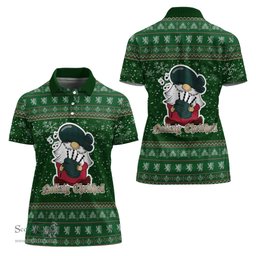 Scottish Campbell of Argyll #02 Clan Christmas Family Tartan Polo Shirt with Funny Gnome Playing Bagpipes Scottish Plaid Tartan Plaid - ScotsTee - scotstee.com
