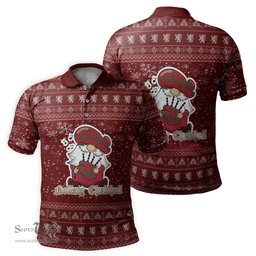Scottish Cheyne Clan Christmas Family Tartan Polo Shirt with Funny Gnome Playing Bagpipes Scottish Plaid Tartan Plaid - ScotsTee - scotstee.com
