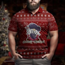 Scottish Elliot Clan Christmas Family Tartan Polo Shirt with Funny Gnome Playing Bagpipes Scottish Plaid Tartan Plaid - ScotsTee - scotstee.com