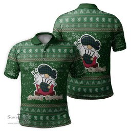 Scottish Keith Modern Clan Christmas Family Tartan Polo Shirt with Funny Gnome Playing Bagpipes Scottish Plaid Tartan Plaid - ScotsTee - scotstee.com