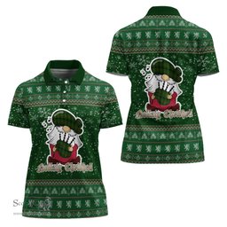 Scottish Kincaid Modern Clan Christmas Family Tartan Polo Shirt with Funny Gnome Playing Bagpipes Scottish Plaid Tartan Plaid - ScotsTee - scotstee.com