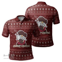 Scottish Fraser Ancient Clan Christmas Family Tartan Polo Shirt with Funny Gnome Playing Bagpipes Scottish Plaid Tartan Plaid - ScotsTee - scotstee.com