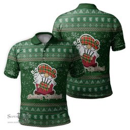 Scottish Gibsone (Gibson-Gibbs) Clan Christmas Family Tartan Polo Shirt with Funny Gnome Playing Bagpipes Scottish Plaid Tartan Plaid - ScotsTee - scotstee.com