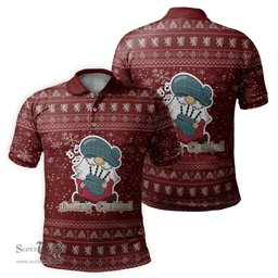 Scottish Inglis Ancient Clan Christmas Family Tartan Polo Shirt with Funny Gnome Playing Bagpipes Scottish Plaid Tartan Plaid - ScotsTee - scotstee.com