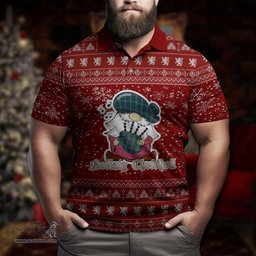 Scottish Jones of Wales Clan Christmas Family Tartan Polo Shirt with Funny Gnome Playing Bagpipes Scottish Plaid Tartan Plaid - ScotsTee - scotstee.com