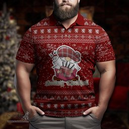 Scottish MacDougall Dress Clan Christmas Family Tartan Polo Shirt with Funny Gnome Playing Bagpipes Scottish Plaid Tartan Plaid - ScotsTee - scotstee.com