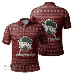 Scottish Ledford Clan Christmas Family Tartan Polo Shirt with Funny Gnome Playing Bagpipes Scottish Plaid Tartan Plaid - ScotsTee - scotstee.com