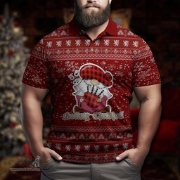 Scottish MacIver Modern Clan Christmas Family Tartan Polo Shirt with Funny Gnome Playing Bagpipes Scottish Plaid Tartan Plaid - ScotsTee - scotstee.com