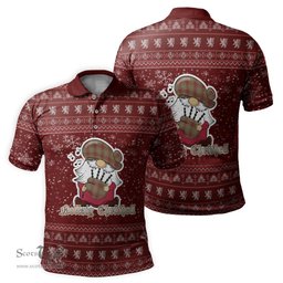 Scottish MacGillivray Hunting Ancient Clan Christmas Family Tartan Polo Shirt with Funny Gnome Playing Bagpipes Scottish Plaid Tartan Plaid - ScotsTee - scotstee.com
