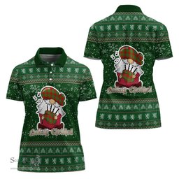 Scottish MacGregor Modern Clan Christmas Family Tartan Polo Shirt with Funny Gnome Playing Bagpipes Scottish Plaid Tartan Plaid - ScotsTee - scotstee.com