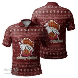 Scottish Maguire Modern Clan Christmas Family Tartan Polo Shirt with Funny Gnome Playing Bagpipes Scottish Plaid Tartan Plaid - ScotsTee - scotstee.com