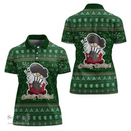Scottish Stewart Grey Clan Christmas Family Tartan Polo Shirt with Funny Gnome Playing Bagpipes Scottish Plaid Tartan Plaid - ScotsTee - scotstee.com