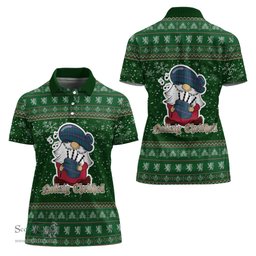 Scottish Sandilands Clan Christmas Family Tartan Polo Shirt with Funny Gnome Playing Bagpipes Scottish Plaid Tartan Plaid - ScotsTee - scotstee.com
