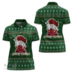 Scottish MacNicol of Scorrybreac Clan Christmas Family Tartan Polo Shirt with Funny Gnome Playing Bagpipes Scottish Plaid Tartan Plaid - ScotsTee - scotstee.com
