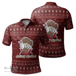 Scottish MacKinnon Ancient Clan Christmas Family Tartan Polo Shirt with Funny Gnome Playing Bagpipes Scottish Plaid Tartan Plaid - ScotsTee - scotstee.com