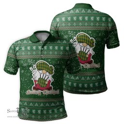 Scottish Meredith of Wales Clan Christmas Family Tartan Polo Shirt with Funny Gnome Playing Bagpipes Scottish Plaid Tartan Plaid - ScotsTee - scotstee.com