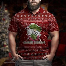 Scottish Meredith of Wales Clan Christmas Family Tartan Polo Shirt with Funny Gnome Playing Bagpipes Scottish Plaid Tartan Plaid - ScotsTee - scotstee.com