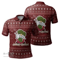 Scottish Meredith of Wales Clan Christmas Family Tartan Polo Shirt with Funny Gnome Playing Bagpipes Scottish Plaid Tartan Plaid - ScotsTee - scotstee.com