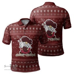 Scottish McClure Clan Christmas Family Tartan Polo Shirt with Funny Gnome Playing Bagpipes Scottish Plaid Tartan Plaid - ScotsTee - scotstee.com