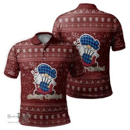 Scottish McKerrell Clan Christmas Family Tartan Polo Shirt with Funny Gnome Playing Bagpipes Scottish Plaid Tartan Plaid - ScotsTee - scotstee.com