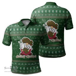 Scottish Middleton Modern Clan Christmas Family Tartan Polo Shirt with Funny Gnome Playing Bagpipes Scottish Plaid Tartan Plaid - ScotsTee - scotstee.com